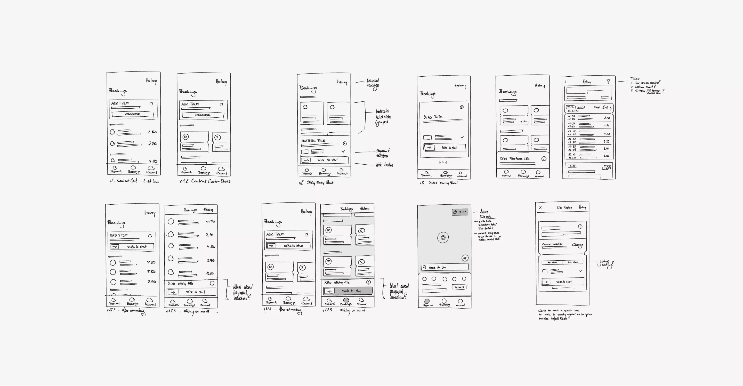 Check in Be out first concept scribbles