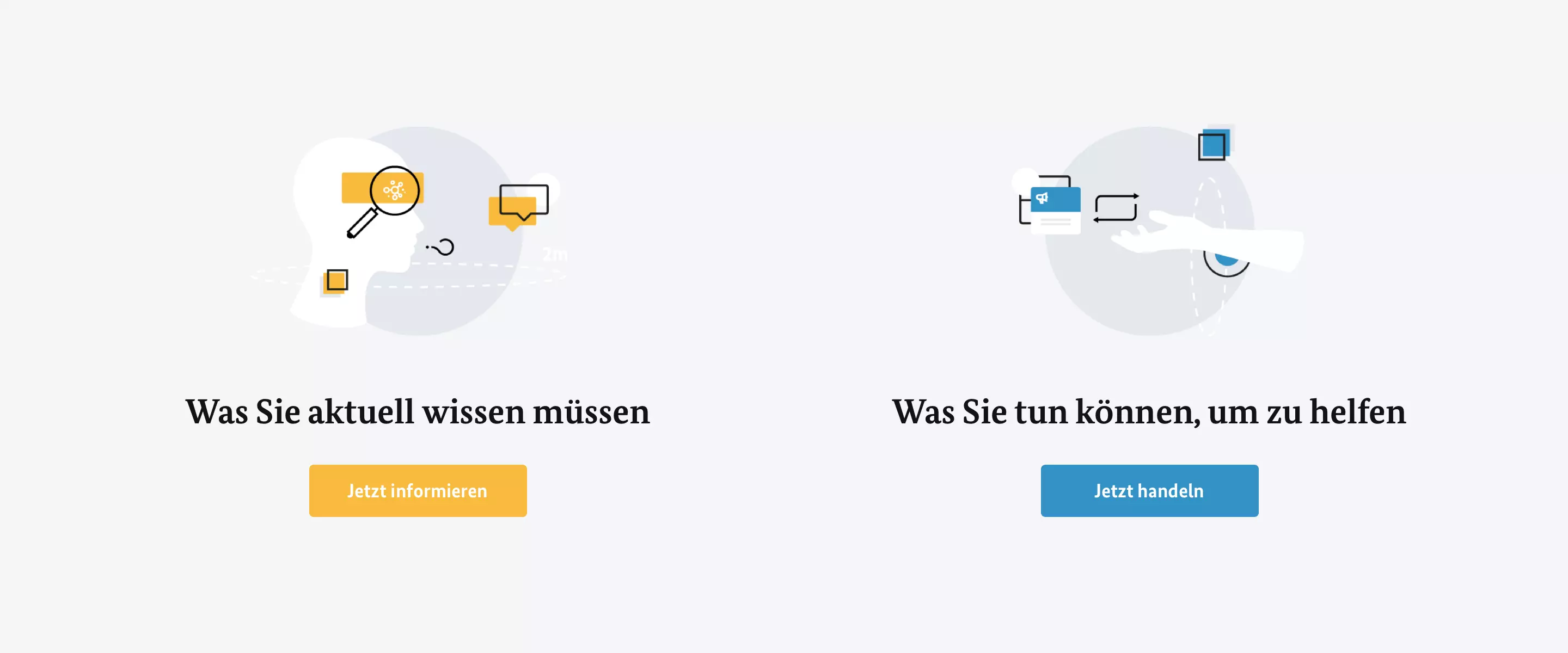 Zusammen gegen Corona entry point illustrations